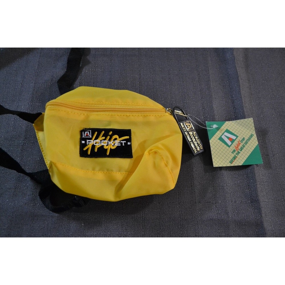 Vintage Academy Broadway Hip Pocket Fanny Pack Yellow Black NEW with Tags